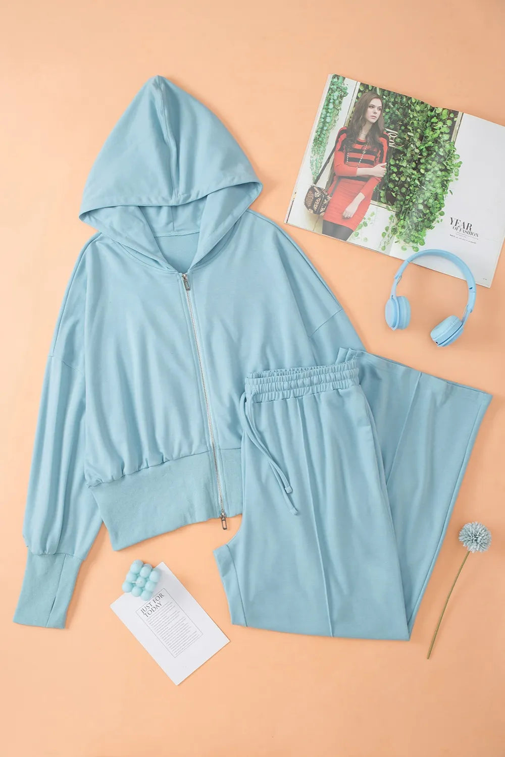 Zip-Up Hoodie and Pants Active Set 