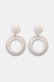 Round Shape Raffia Grass Dangle Earrings 