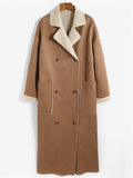Plus Size Drop Shoulder Sherpa Longline Coat 