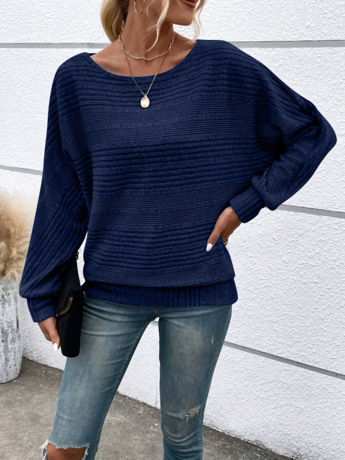 Full Size Round Neck Long Sleeve Top 