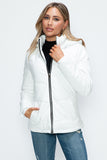 How Dare U Pocketed Zip Up Puffer Jacket with Removable Hood 