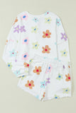 Printed Quarter Button Top and Drawstring Shorts Lounge Set Lingerie & Nightwear