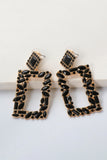 Square Shape Glass Stone Dangle Earrings 