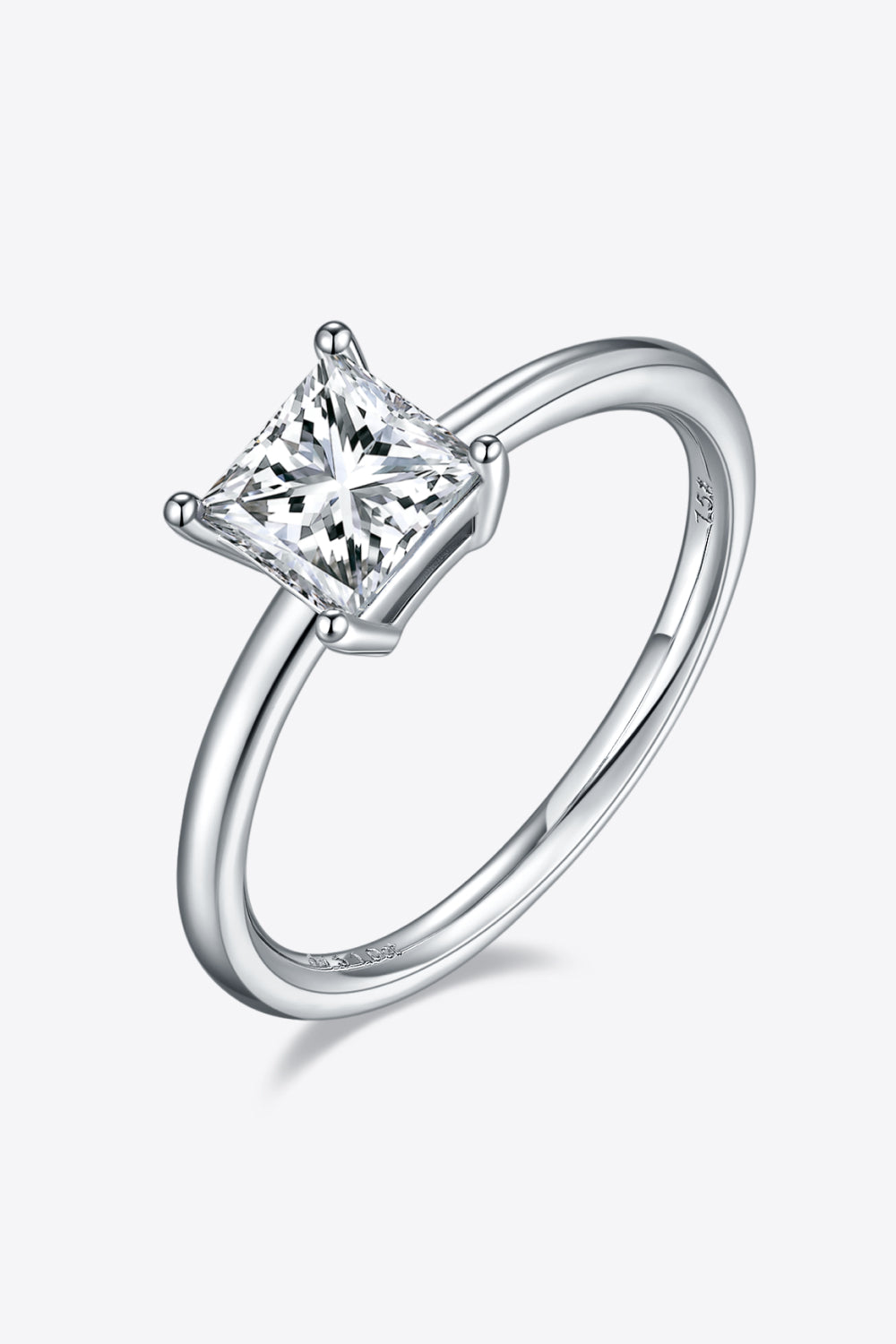 1 Carat Moissanite 925 Sterling Silver Solitaire Ring 