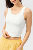 Round Neck Wide Strap Active Tank 
