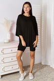 Basic Bae Full Size Soft Rayon Three-Quarter Sleeve Top and Shorts Set 