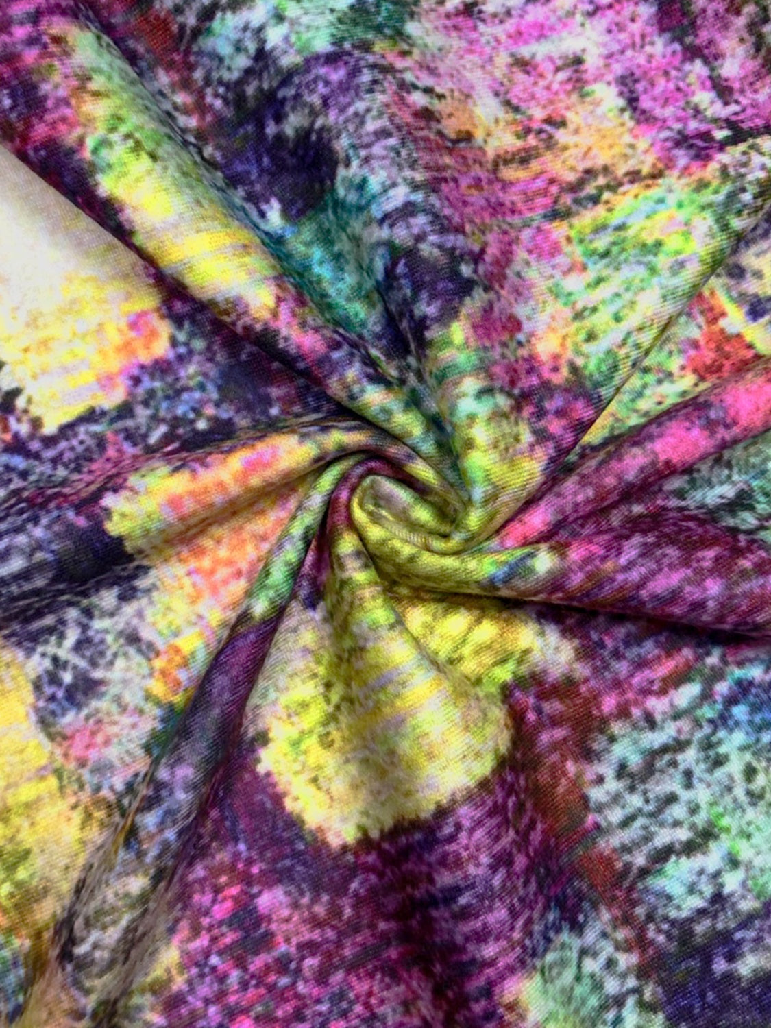 Plus Size Printed Round Neck Long Sleeve Dress 