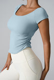 Round Neck Short Sleeve Active T-Shirt 