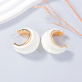 Alloy Drip Oil C-Hoop Earrings 