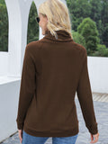 Drawstring Mock Neck Raglan Sleeve T-Shirt 