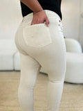 Judy Blue Full Size Garment Dyed Tummy Control Skinny Jeans 