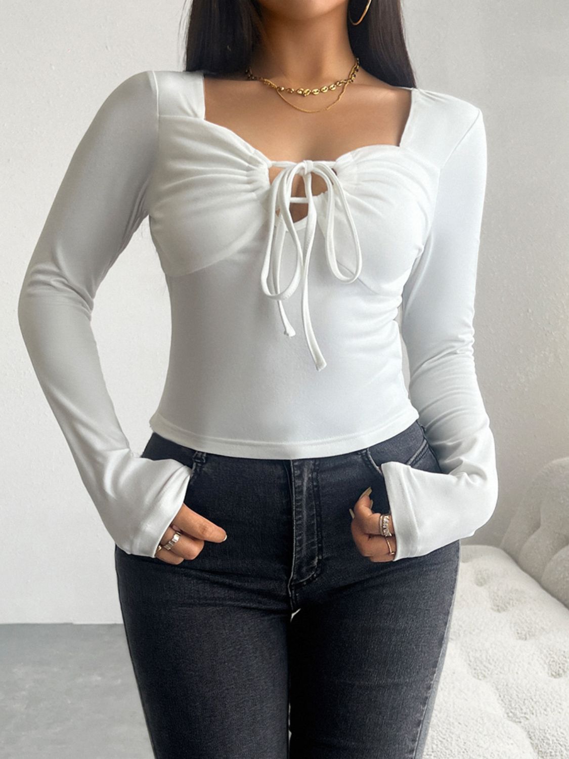 Devine Tied Long Sleeve T-Shirt 
