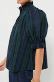 Puff Sleeve Frilled Trim Elegant Blouse 