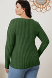 Basic Bae Full Size Ribbed V-Neck Long Sleeve T-Shirt 