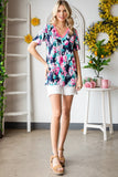 Heimish Full Size Floral V-Neck Short Sleeve T-Shirt 