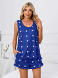 Heart Scoop Neck Tank and Shorts Lounge Set Lingerie & Nightwear