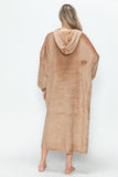 Double Take Full Size Pocketed Hooded Midi Lounge Dress 