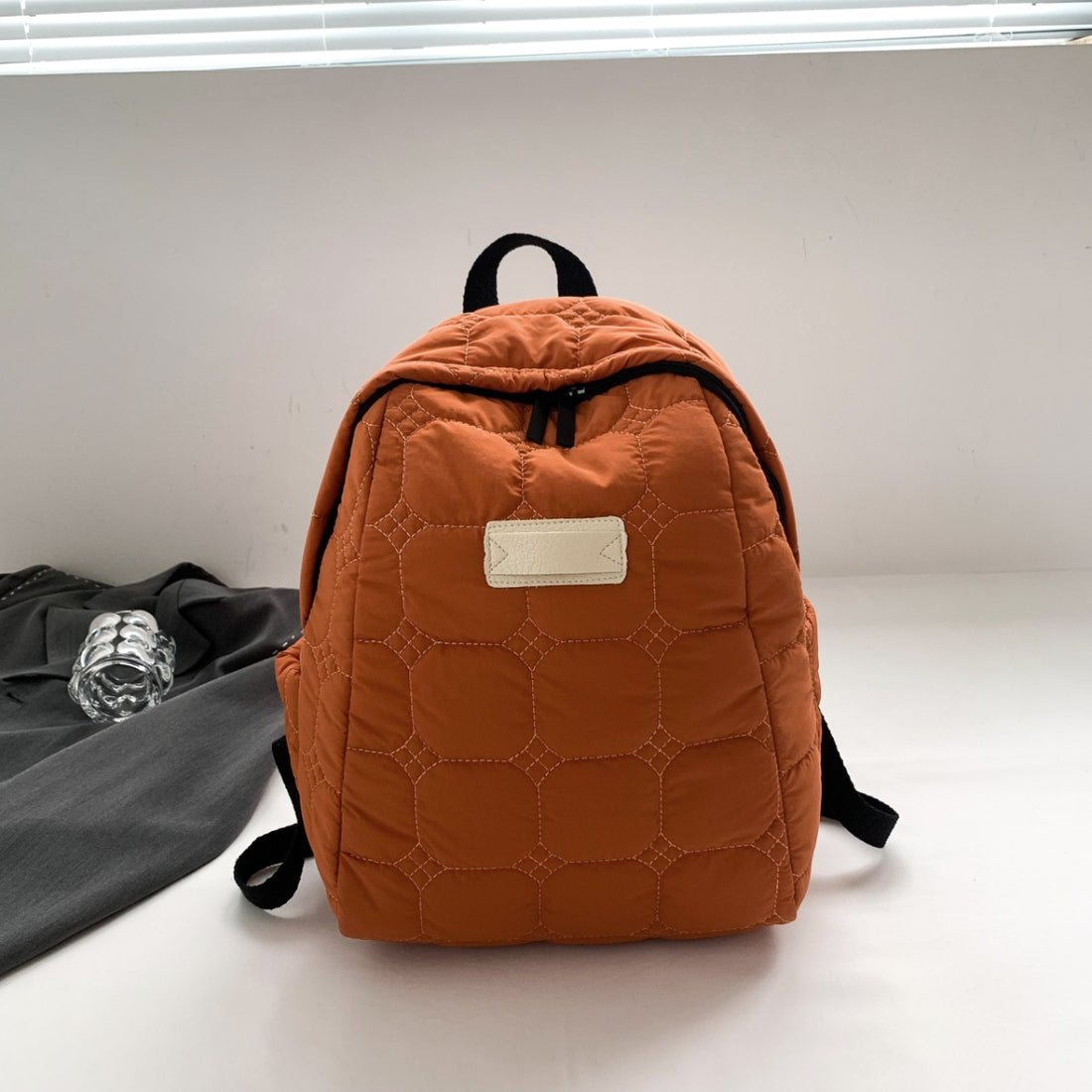 Quilted Polyester Backpack Bag 