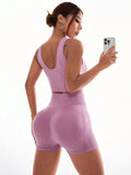 Scoop Neck Wide Strap Top and Shorts Active Set 