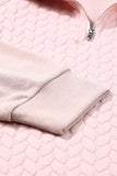 Textured Quarter Zip Long Sleeve Sweatshirt 