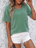 Mandy V-Neck Dropped Shoulder T-Shirt 