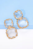 Geometrical Shape Zinc Alloy Frame Dangle Earrings 