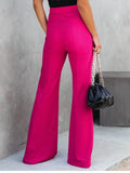 Front Slit Flare Leg Pants 