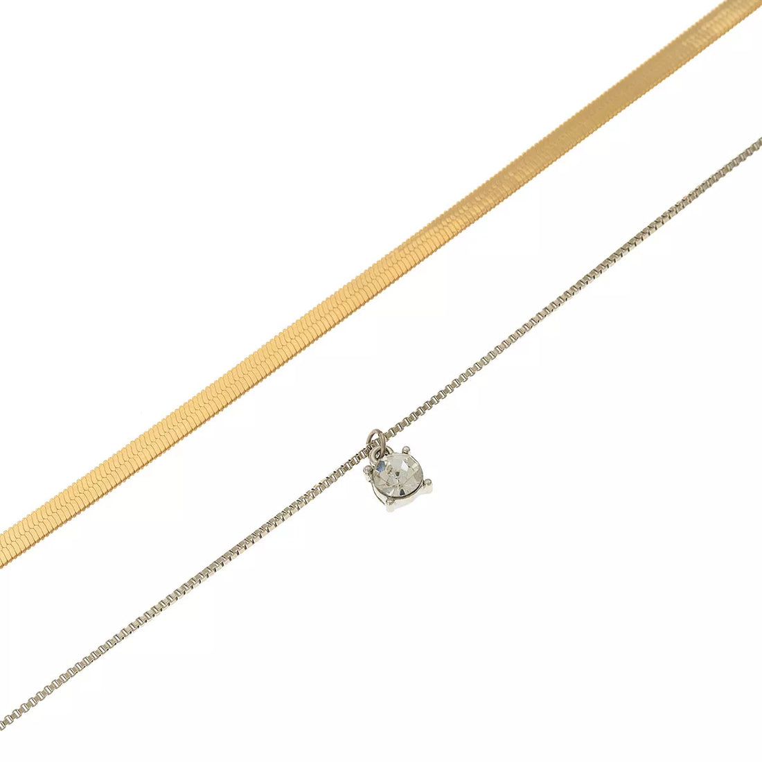 2 Piece Minimalist Design Chain Pendant Necklace 