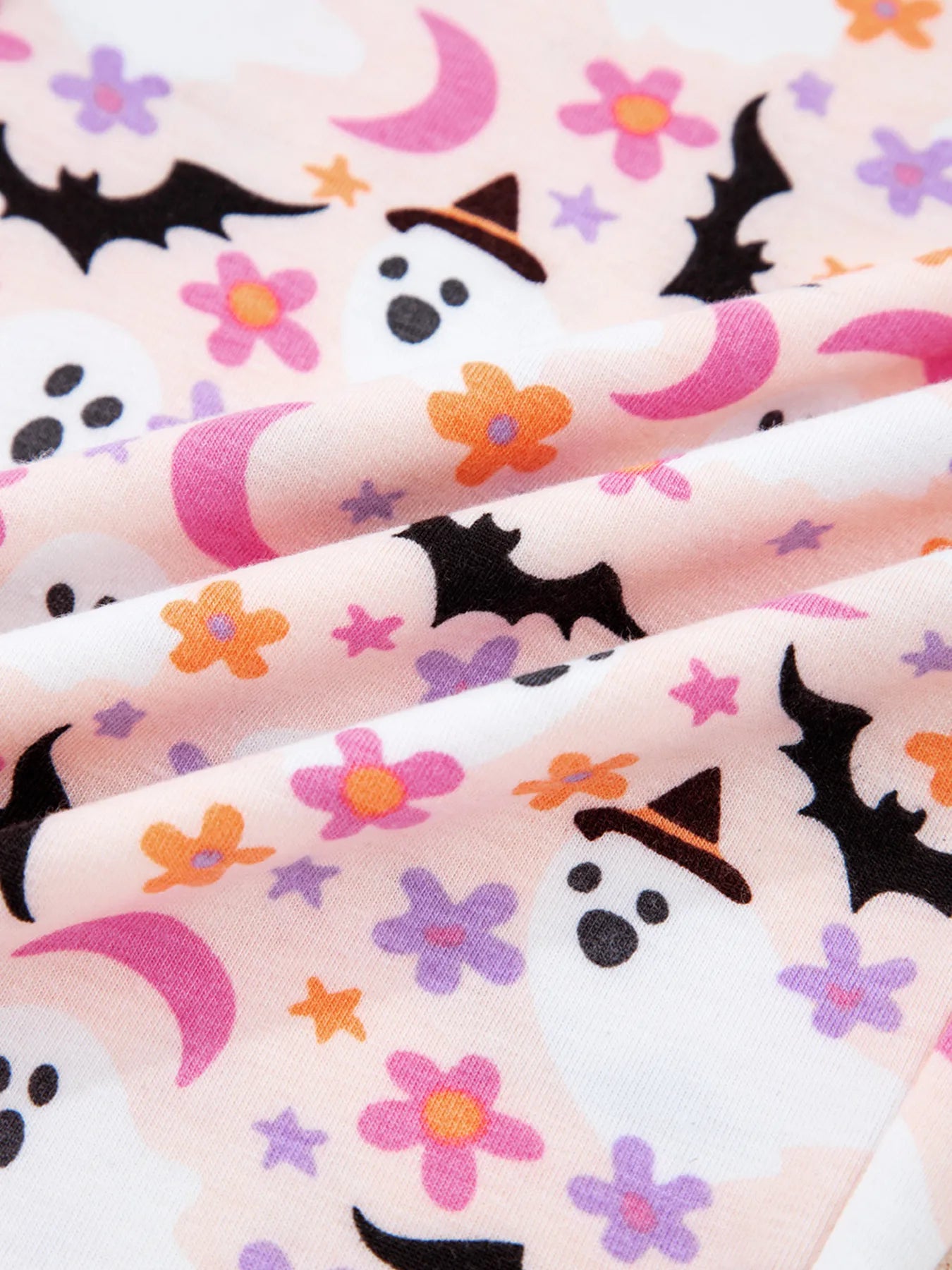 Halloween Ghost Print Button Up Top and Pants Lounge Set Lingerie & Nightwear