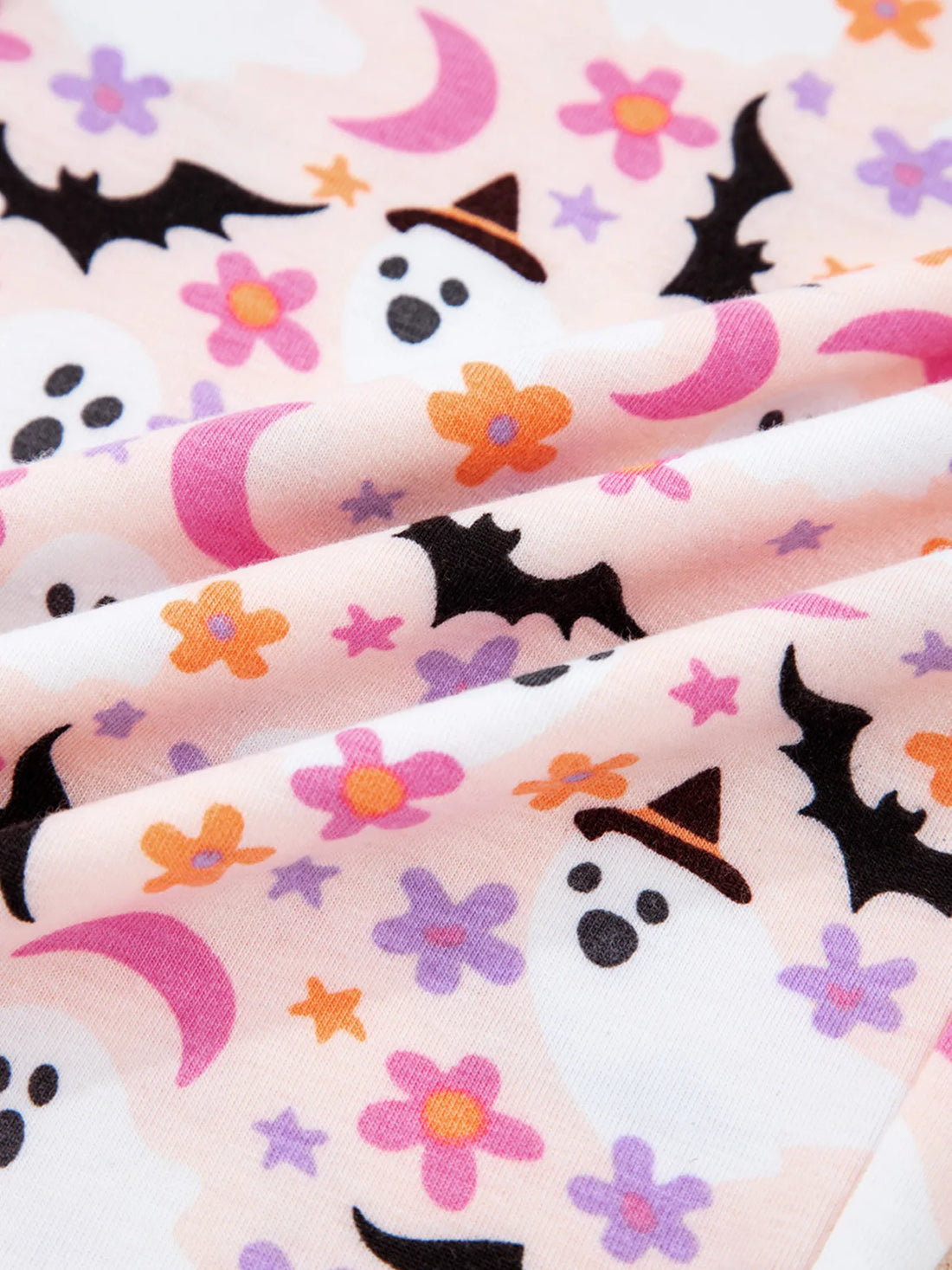 Halloween Ghost Print Button Up Top and Pants Lounge Set Lingerie & Nightwear