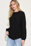 Basic Bae Full Size Ribbed Round Neck Long Sleeve T-Shirt Sweaters & Cardigans