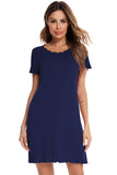 Round Neck Short Sleeve Lounge Dress 