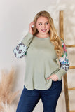 Hailey & Co Full Size Printed Round Neck Blouse 