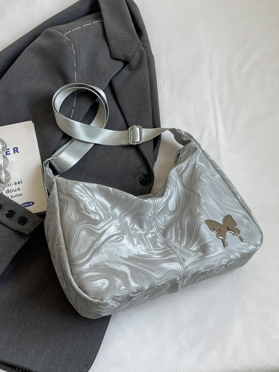 PU Leather Adjustable Strap Shoulder Bag 