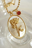 Flower Shell Pendant Copper Necklace 