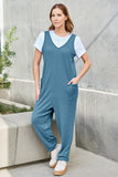 Double Take Full Size Sleeveless Straight Jumpsuit 