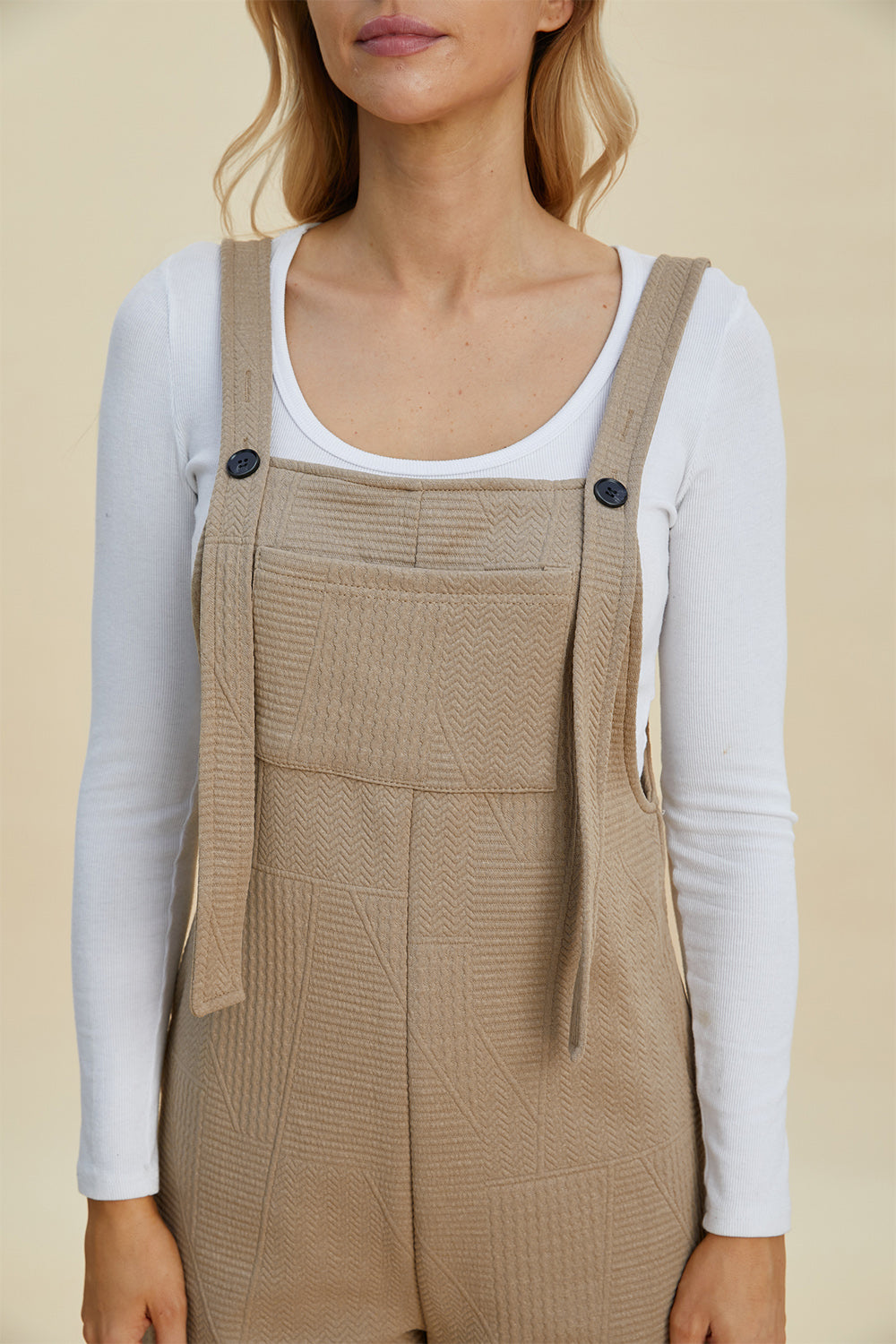 Double Take Full Size Texture Sleeveless Romper 