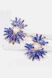 Flower Shape Glass Stone Dangle Earrings 
