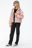 How Dare U Drawstring Hem PU Leather Zip Up Jacket 