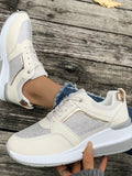 Lace-Up Rhinestone Wedge Sneakers 