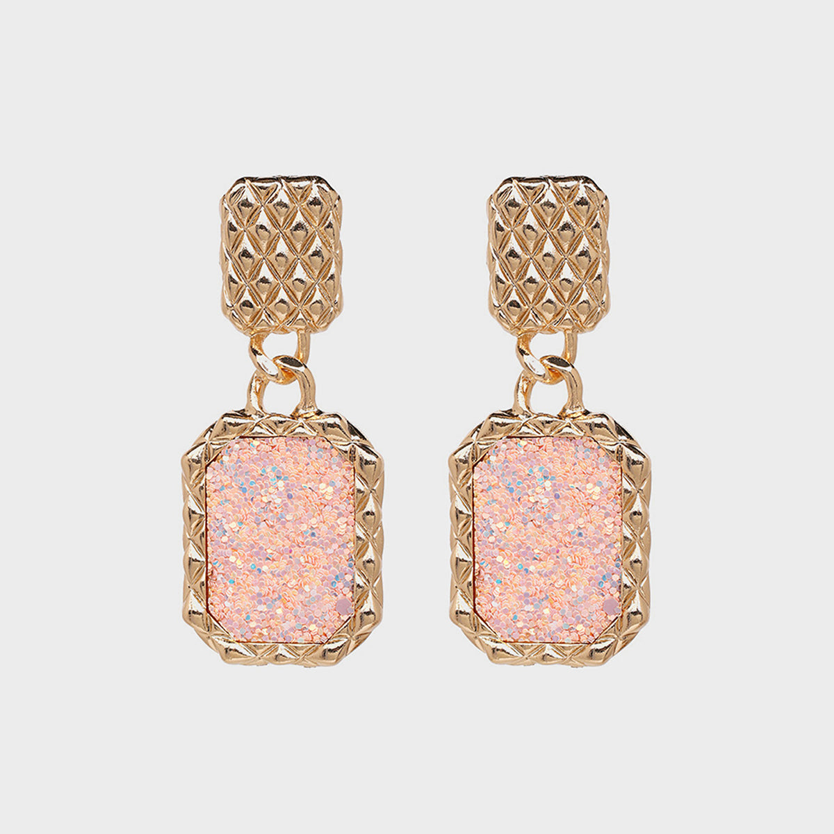 Geometric Alloy Dangle Earrings 