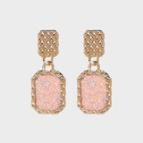Geometric Alloy Dangle Earrings 
