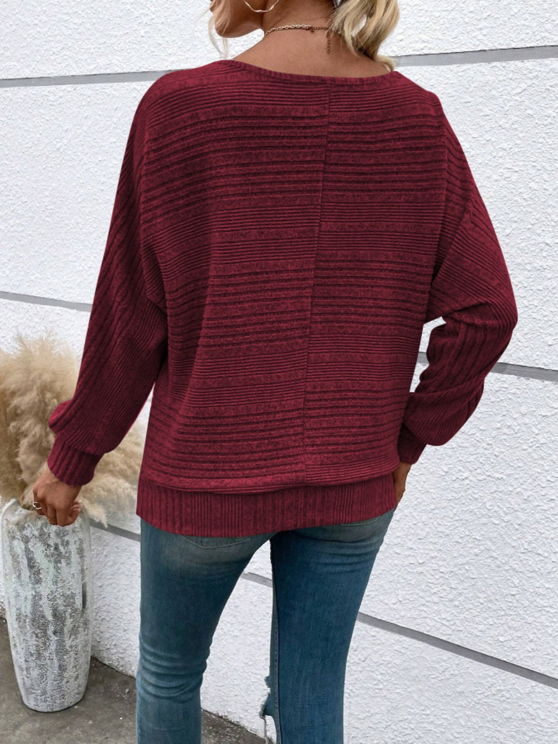 Full Size Round Neck Long Sleeve Top 