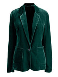 Pocketed Button Up Lapel Collar Blazer 