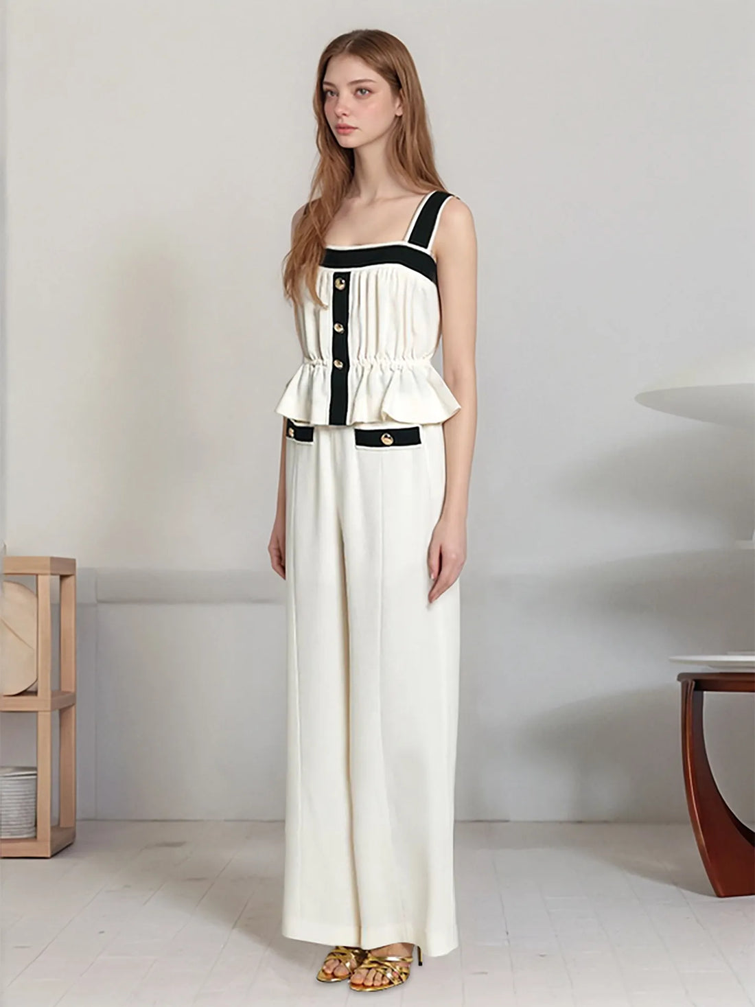 Ruffled Hem Tank and Pants Set Two Piece Dresses