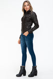 YMI Removable Faux Layered Multi-Pocket Jacket with Fuzzy Hood 