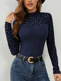 Heart Mock Neck Long Sleeve T-Shirt 
