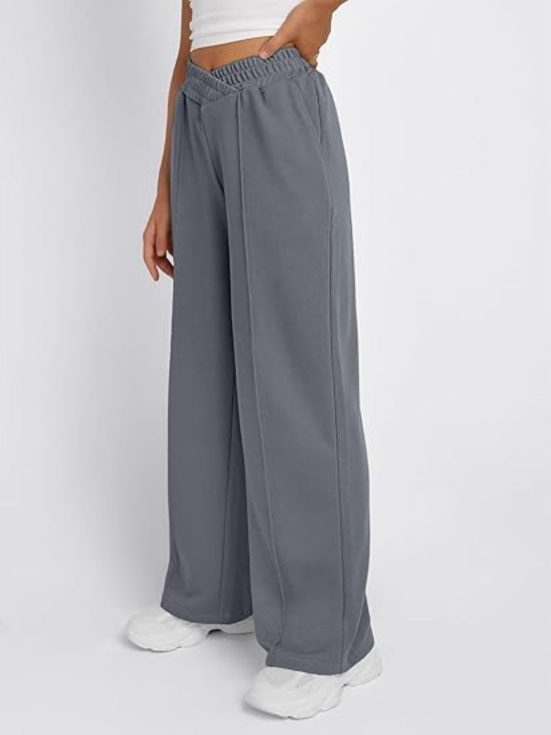 Elastic Waist Wide Leg Pants 