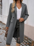 Devine Pocketed Collared Neck Long Sleeve Coat 