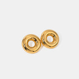 Stainless Steel Cutout Round Shape Earrings 